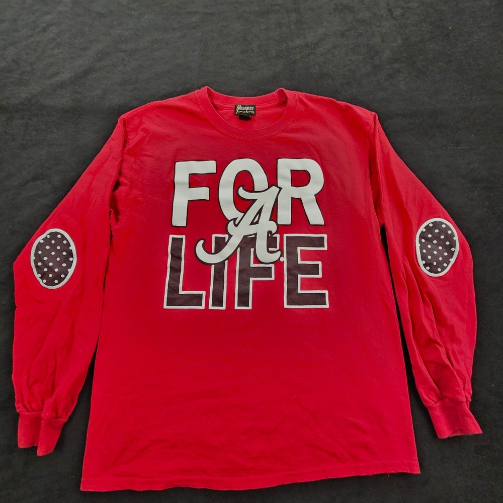 Alabama For Life Gameday Couture Red Long Sleeve Cotton T-Shirt Women's XLโ
